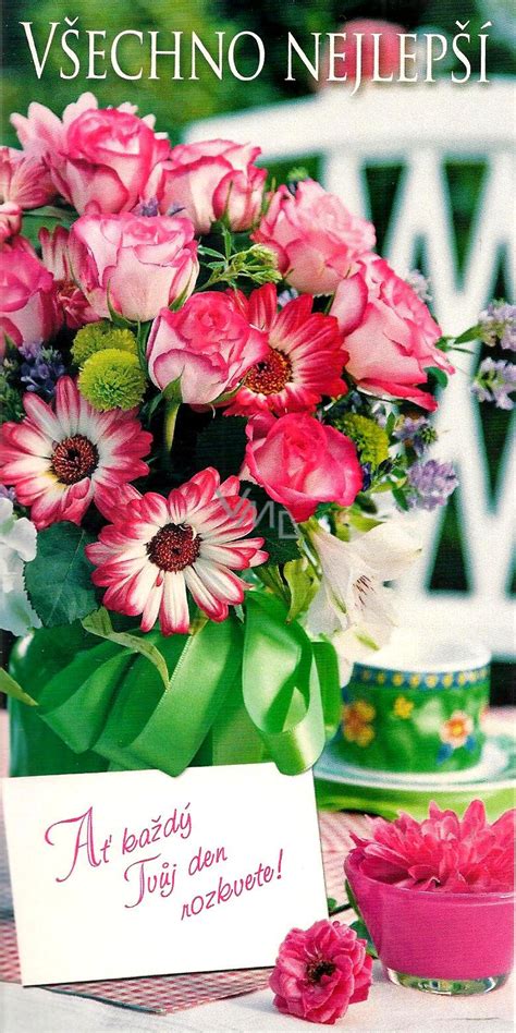 Nekupto Přání k narozeninám Všechno nejlepší květiny - VMD ...