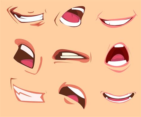 Cartoon Mouth Expressions Set Vector Premium Download