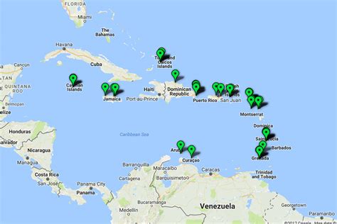 Map The Best Hotels In The Caribbean 2017 Travel Us News