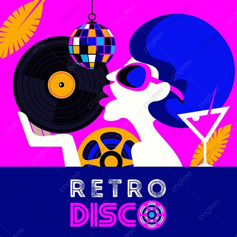 retro disco party music illustration poster template download on pngtree