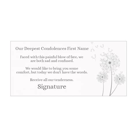Card Condolences Flower Grey Free Template Card 2295