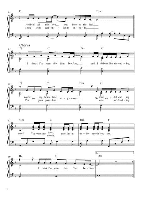 Exile Taylor Swift Piano Solo Free Music Sheet