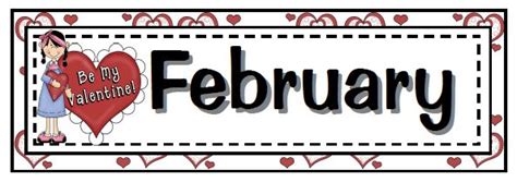 February Calendar Heading Clipart Clipground