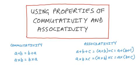 Lesson Video Using Properties Of Commutativity And Associativity Nagwa