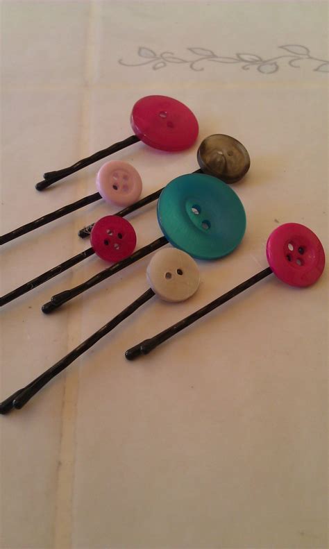 Button Bobby Pins Bobby Pins Crafts Hot Glue