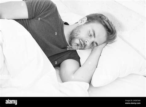 Tips Sleeping Better Man Handsome Guy Sleeping Get Enough Amount Of Sleep Every Night Bearded