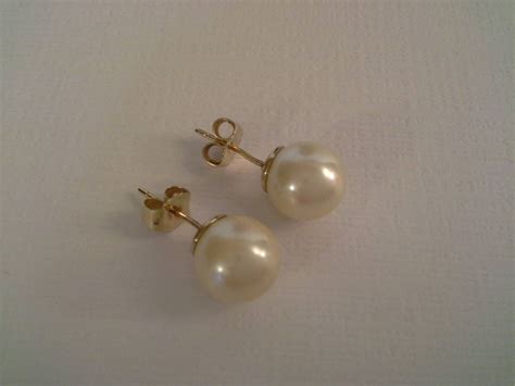 14k Pearl Studs 8mm Pearl Earrings 8mm Pearl Studs 14k Etsy Pearl