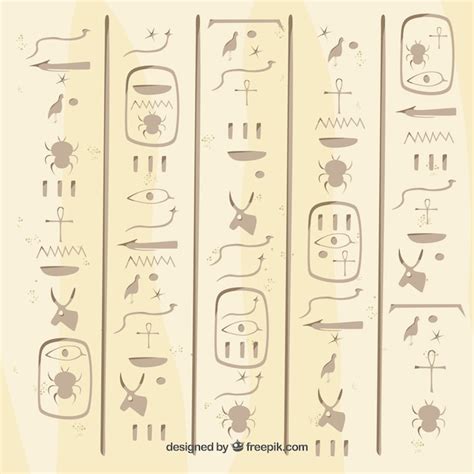 Free Vector Egyptian Hieroglyphics Background With Flat Design