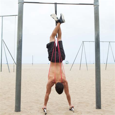 Handstand And Handstand Pushup With Resistance Bands