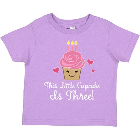3rd Birthday Cupcake Girls Cute Toddler T Shirt Lilac Homewise