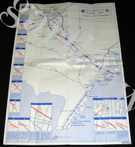 Atlantic City Expressway 1967 Route Map New Jersey Authority