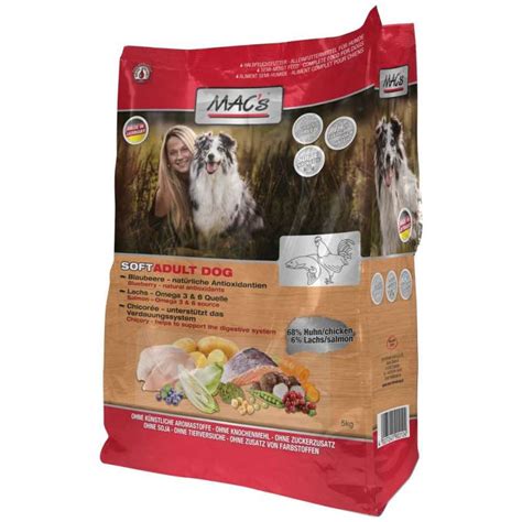 These dog foods have been specially formulated for dental health and are designed to help remove tartar and plaque and reduce tooth and gum disease. MAC's Soft Adult Grain-free with Chicken, Duck and Turkey ...