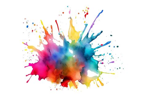 Rainbow Ink Splash Colorful Splatter Graphic By Pixeness · Creative