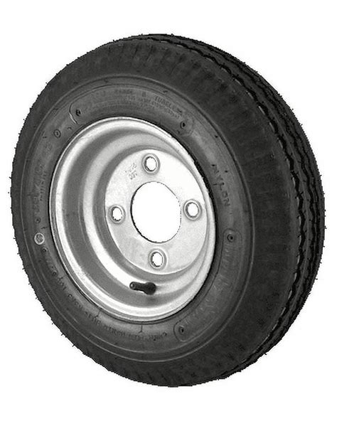 480x8 Loadstar Trailer Tire Lrc On 4 Bolt Galvanized Wheel