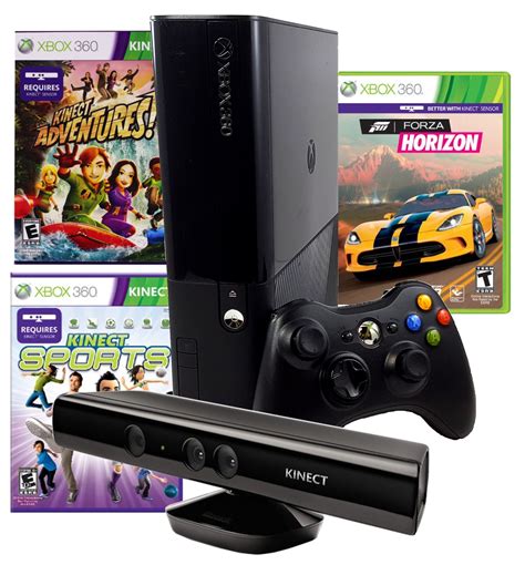 Restored Xbox 360 E 4gb Console Forza Horizons Kinect Sports And
