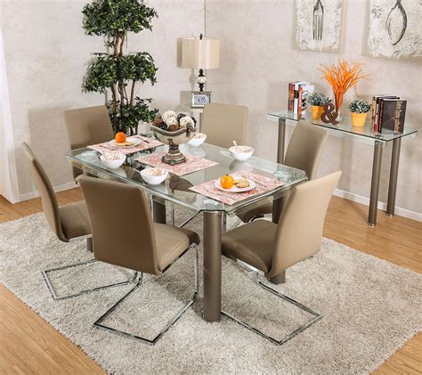 Walkerville Cm3361t Rectangular Glass Dining Table With Six Chairs