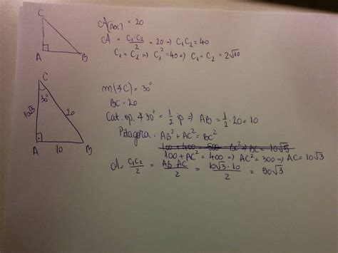 1un Triunghi Dreptunghic Isoscel Are Aria Egala Cu 20 Tex Cm 2