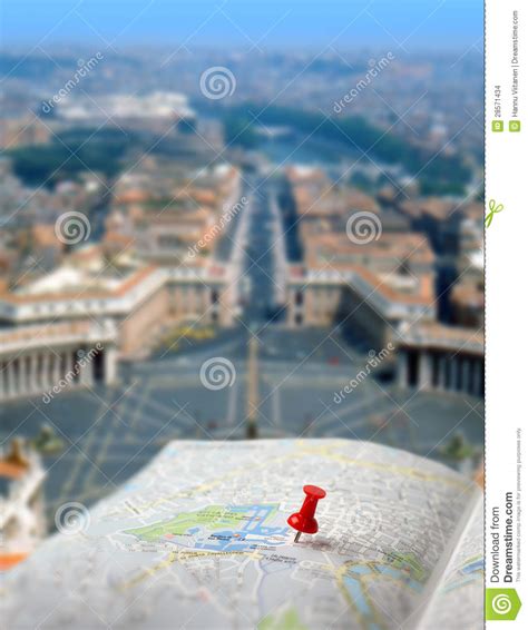 Travel Destination Rome Map Push Pin Blur Stock Photo Image Of Italy