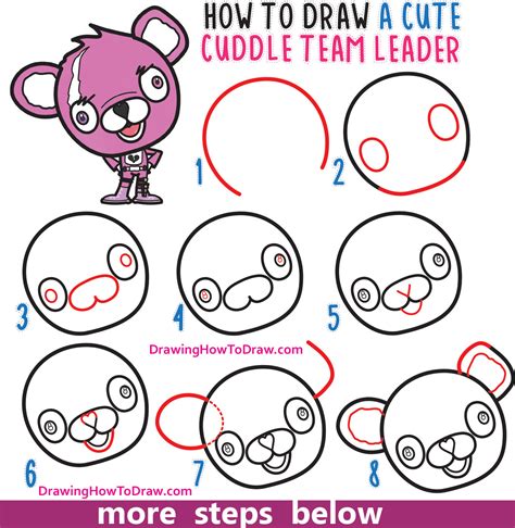 All drawings are designed, drawn learn how to draw a cartoon fortnite llama with easy step by step instructions. How to Draw a Cute Cuddle Team Leader from Fortnite - Easy ...