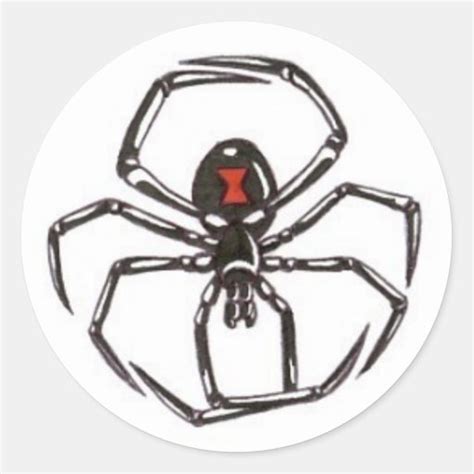 Black Widow Classic Round Sticker Zazzle