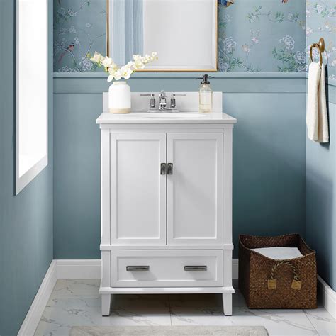 DHP Otum 24 Inch Bathroom Vanity With Sink White Wood Walmart Com