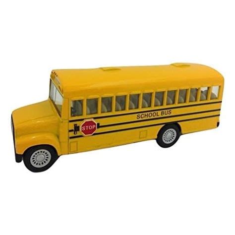 Kinsfun 6 Inch Yellow School Bus Diecast Model Pull Back Action