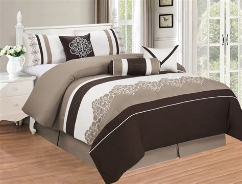 All American Collection New 7 Piece Embroidered Oversized Comforter Set