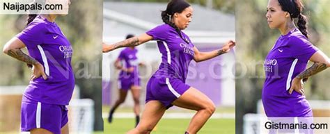 Check Out This Female Footballer Who Is Over Months Pregnant Still