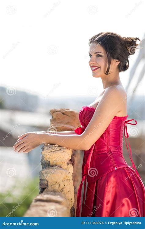 Beautiful Woman In A Red Dress Stock Photo Image Of Pretty Luxury