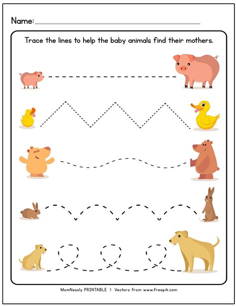 Tracing Lines Worksheets For Preschool