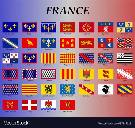 All Flags France Regions Royalty Free Vector Image