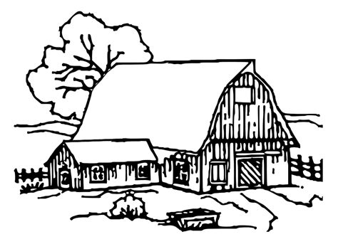 Barn Easy Coloring Pages