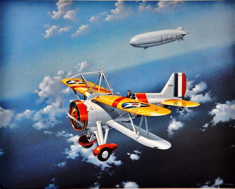 Curtiss F9c Sparrowhawk 1930s Aircraft Art Aviation Art Military