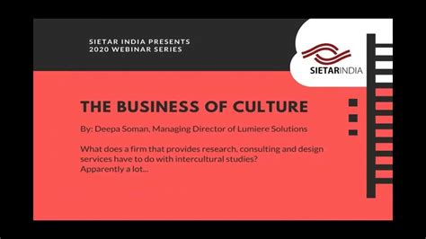 Webinar On The Business Of Culture On Nov 5 With Lumiere Solutions