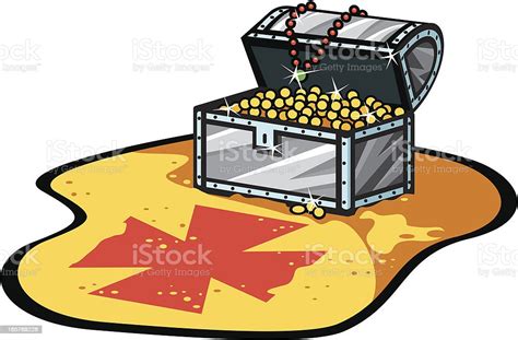 Treasure Chest And X Marks The Spot Stock Illustration Download Image