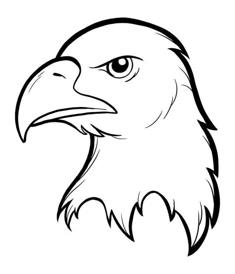 Printable Coloring Page Of An Eagle Head And Flag