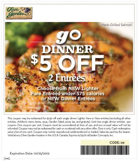 Olive Garden Coupon To Save 6 On Dinner For Two Dinner For Two