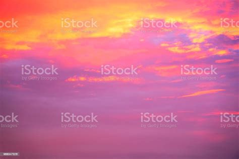 Colorful Sky Twilight Sky After Sunset With Clouds For Background Stock