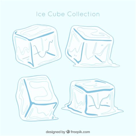 Free Vector Hand Drawn Ice Cube Collection