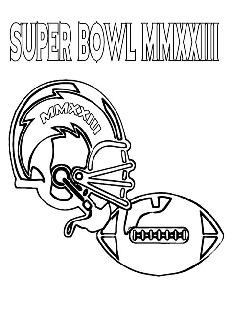 Super Bowl Football Helmet And Ball Coloring Page Free Printable