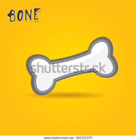Cartoon Dog Bone On Orange Background Stock Vector Royalty Free