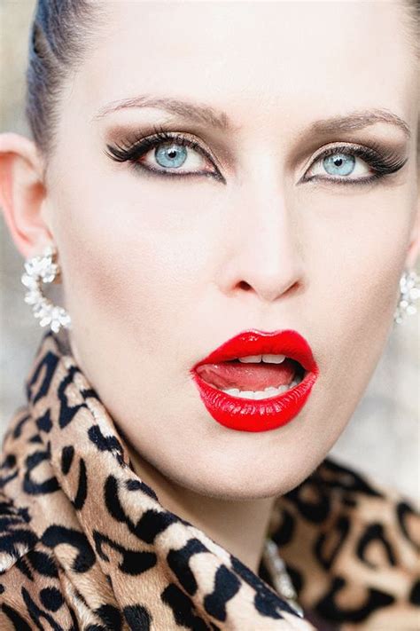 Subtle Eyes Enhanced By The Elegance Of A Carmine Red Lipstick Bold Red Lips Makeup Hot