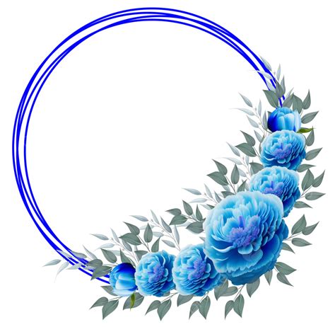 Watercolor Blue Flower Frame Romantic Wedding Invitation Watercolor