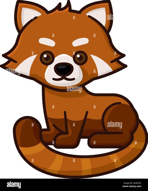 Cute Red Panda Cartoon Character Isolated Vector Illustration For Red