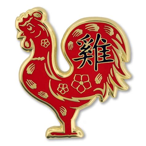 Pinmarts Chinese Zodiac Year Of The Rooster New Year Enamel Lapel Pin