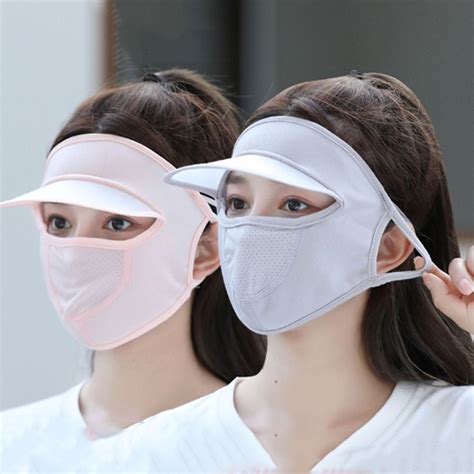Summer Sunscreen Ice Silk Mask Uv Protection Face Cover Sunscreen Veil Face With Brim Outdoor