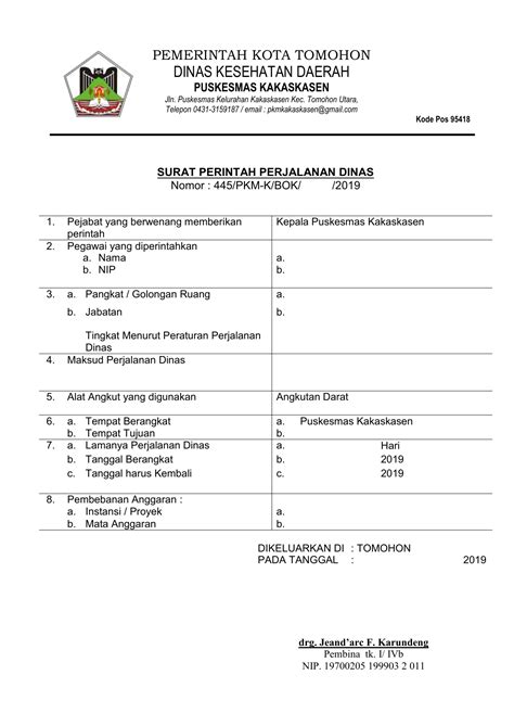 Contoh Sppd Lengkap Dengan Surat Tugas Dan Laporan Perjalanan Dinas