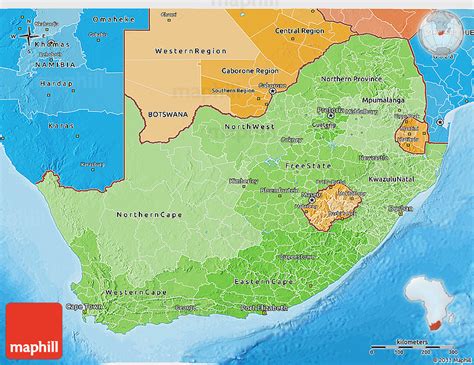 Political Shades 3d Map Of South Africa