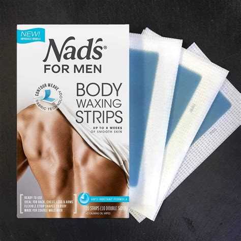 Nad S For Men Body Wax Strips Wax Hair Removal For Men At Home Waxing Kit With 20 Waxing