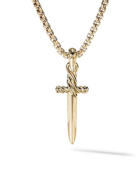 David Yurman Petrvs Dagger Amulet In 18k With Pav Diamonds Yellow